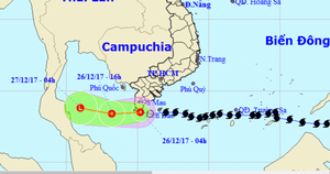 Bão số 16 suy yếu thành áp thấp nhiệt đới