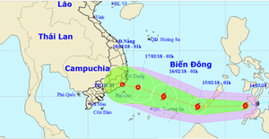 Tối nay, Biển Đông đón cơn bão số 2 trong năm 2018