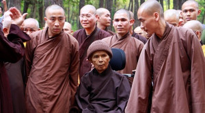 Thiền sư Thích Nhất Hạnh dự lễ cất nóc chánh điện chùa Từ Hiếu