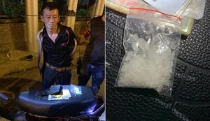 Lái xe gian, cầm ma túy bỏ chạy bị ngã trên phố Hà Nội