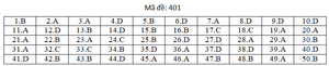 Đáp án mã đề 401 môn tiếng Anh thi THPT Quốc gia 2019 của Bộ GD&ĐT