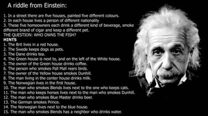 Giải được 'câu đố Einstein', bạn xứng đáng là thiên tài