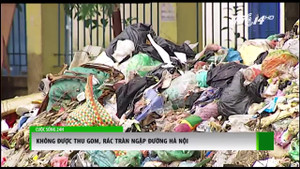 Không được thu gom, núi rác khổng lồ bốc mùi nồng nặc giữa Thủ đô