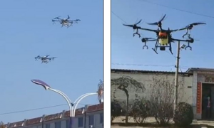 Video: Máy bay không người lái ‘mắng’ người không đeo khẩu trang, phun thuốc khử trùng virus corona