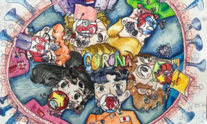 Học sinh lớp 4 gây 'sốt' với những bức tranh vẽ phòng chống dịch Covid-19