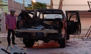 Cháy xe phun thuốc khử khuẩn chống dịch Covid-19