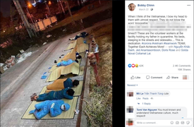 Đầu bếp Bobby Chinn cúi đầu cảm phục tình nguyện viên Việt Nam tại khu cách ly