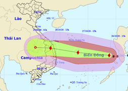 Bão số 9 giật cấp 15 đang quần thảo Biển Đông, tiếp tục mạnh thêm