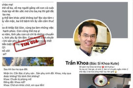 TP.HCM: Mời 3 chủ tài khoản Facebook liên quan vụ 'bác sĩ Khoa' lên làm việc