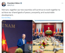 Tổng thống Joe Biden đăng thông điệp ý nghĩa sau chuyến thăm Việt Nam