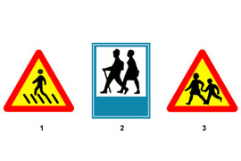 Biển nào báo hiệu điểm bắt đầu đường đi bộ?