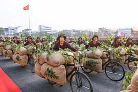 12.000 người hợp luyện diễu binh, diễu hành trên đường phố Điện Biên