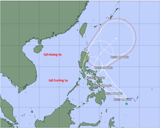 Áp thấp nhiệt đới gần Biển Đông sắp mạnh lên thành bão