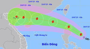 Bão Wipha sắp vào Biển Đông, gây mưa rất lớn cho miền Bắc