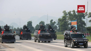 Dàn xe đặc chủng lực lượng Công an xuất hiện tại hợp luyện diễu binh A80