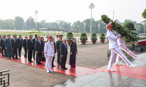 Đoàn đại biểu Đảng bộ MTTQ, các đoàn thể Trung ương vào Lăng viếng Bác