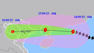 Tin siêu bão số 9 Ragasa mới nhất: Giật trên cấp 17, cách Quảng Ninh 650km