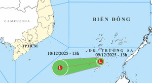 Biển Đông xuất hiện vùng áp thấp