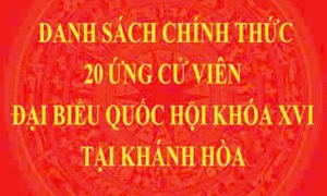Danh sách 20 ứng cử viên đại biểu Quốc hội khóa XVI tại Khánh Hòa