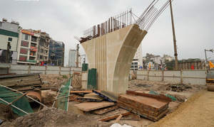 Lộ diện hai cầu vượt trên Vành đai 1 sau hơn 3 tháng thi công