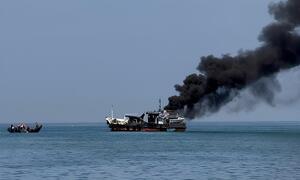 Tàu chở dầu bốc cháy trên biển Lâm Đồng, 1 người mất tích