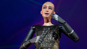  Robot hình người Sophia diện đầm, hát nhạc cổ điển