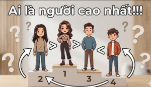 Bài toán gây tranh cãi: Ai là người cao nhất trong nhóm bạn 4 người?