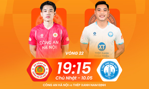 Trực tiếp bóng đá Công an Hà Nội vs Nam Định, vòng 22 V.League hôm nay 10/5