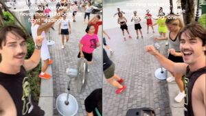 Du khách Hà Lan 'quẩy' aerobic với các bà, các mẹ khiến dân mạng cười bò