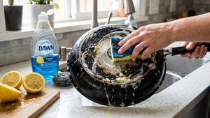 Mẹo làm sạch đáy nồi cháy đen mà không cần chà mạnh