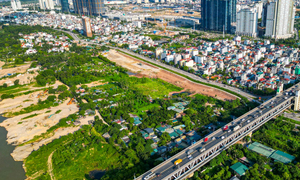 Hiện trạng khu đất xây công viên gần 20ha trên trục đại lộ cảnh quan sông Hồng
