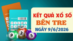 Trực tiếp kết quả xổ số Bến Tre hôm nay 9/6/2026 - XSBTR 9/6