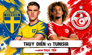 Trực tiếp bóng đá Thụy Điển vs Tunisia, bảng F World Cup 2026 hôm nay