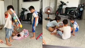 3 đứa trẻ cùng chăm em bé, dân mạng gọi là 'khối nghỉ hè ưu tú nhất năm'