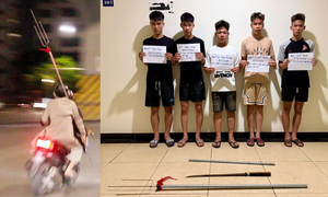 Khởi tố 4 'quái xế' mang đinh ba náo loạn phố Hà Nội