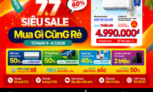 Siêu Sale 7.7 tại MediaMart: Điều hòa, TV, tủ lạnh đồng loạt giảm sâu