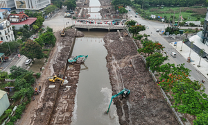 Toàn cảnh dự án cải tạo sông Kim Ngưu chống ngập cho Hà Nội sau 6 tháng thi công