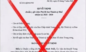 Huế cảnh báo văn bản giả mạo về công tác nhân sự