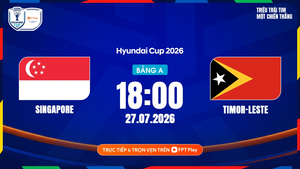 Link xem trực tiếp Singapore vs Timor Leste 18h ngày 27/7, giải ASEAN Cup 2026