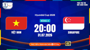 Link xem trực tiếp Việt Nam vs Singapore 20h ngày 31/7, giải ASEAN Cup 2026