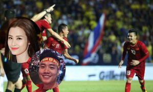 Đông Nhi, Quốc Trường 'Về nhà đi con' vỡ òa khi đội tuyển Việt Nam chiến thắng