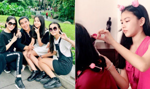 Bất ngờ với thành quả của con gái MC Quyền Linh khi trổ tài làm tóc cho bạn