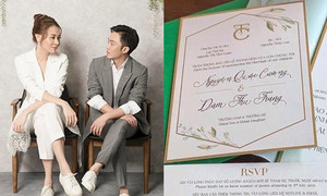 Tiết lộ thiệp cưới và thông tin hôn lễ của Cường Đô la và Đàm Thu Trang