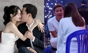 Nhã Phương đến thăm Trường Giang ở trường quay