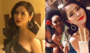 Hoàng Hạnh mang ống hút gỗ tặng các thí sinh ‘Hoa hậu Trái đất 2019’