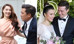 Trường Giang - Nhã Phương tay trong tay dự lễ cưới Á hậu Hoàng Oanh