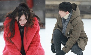 Đặng Luân - Angela Baby siêu đáng yêu khi thoải mái nghịch tuyết ở Tử Cấm Thành
