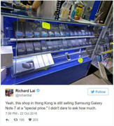 Cửa hàng tại Hong Kong vẫn bán Note 7 với giá 'đặc biệt'