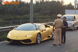 Siêu xe Huracan của Cường Đô la bị CSGT 'hỏi thăm'