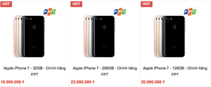 Bất ngờ iPhone 7 chính hãng bán dưới giá đề xuất 2 triệu đồng